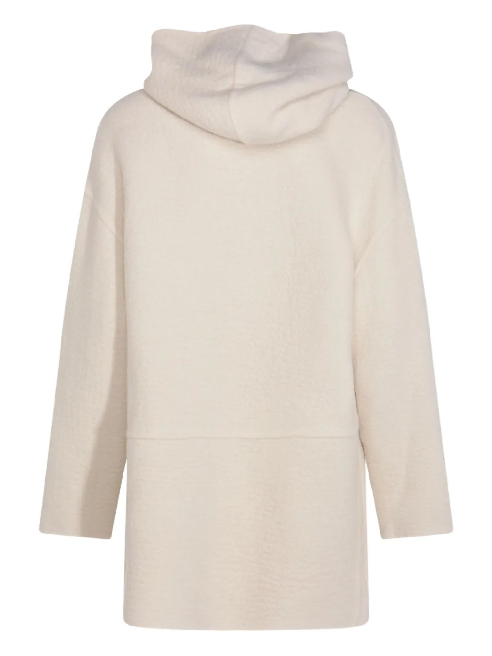 Malo Hooded Zip-up Knitwear In White