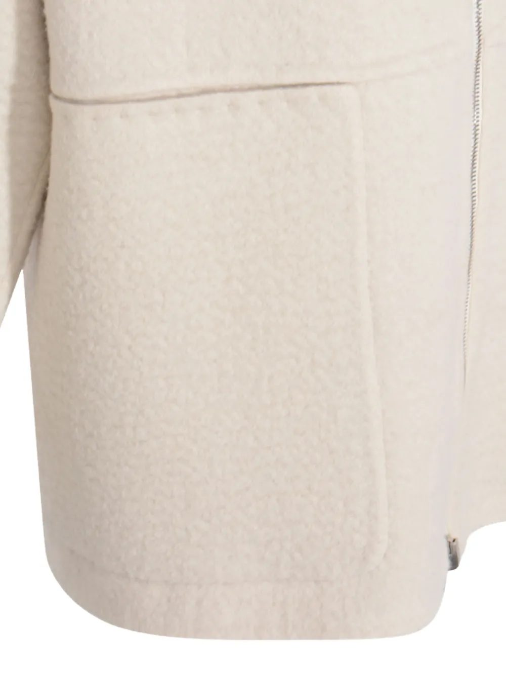 Malo Hooded Zip-up Knitwear In White