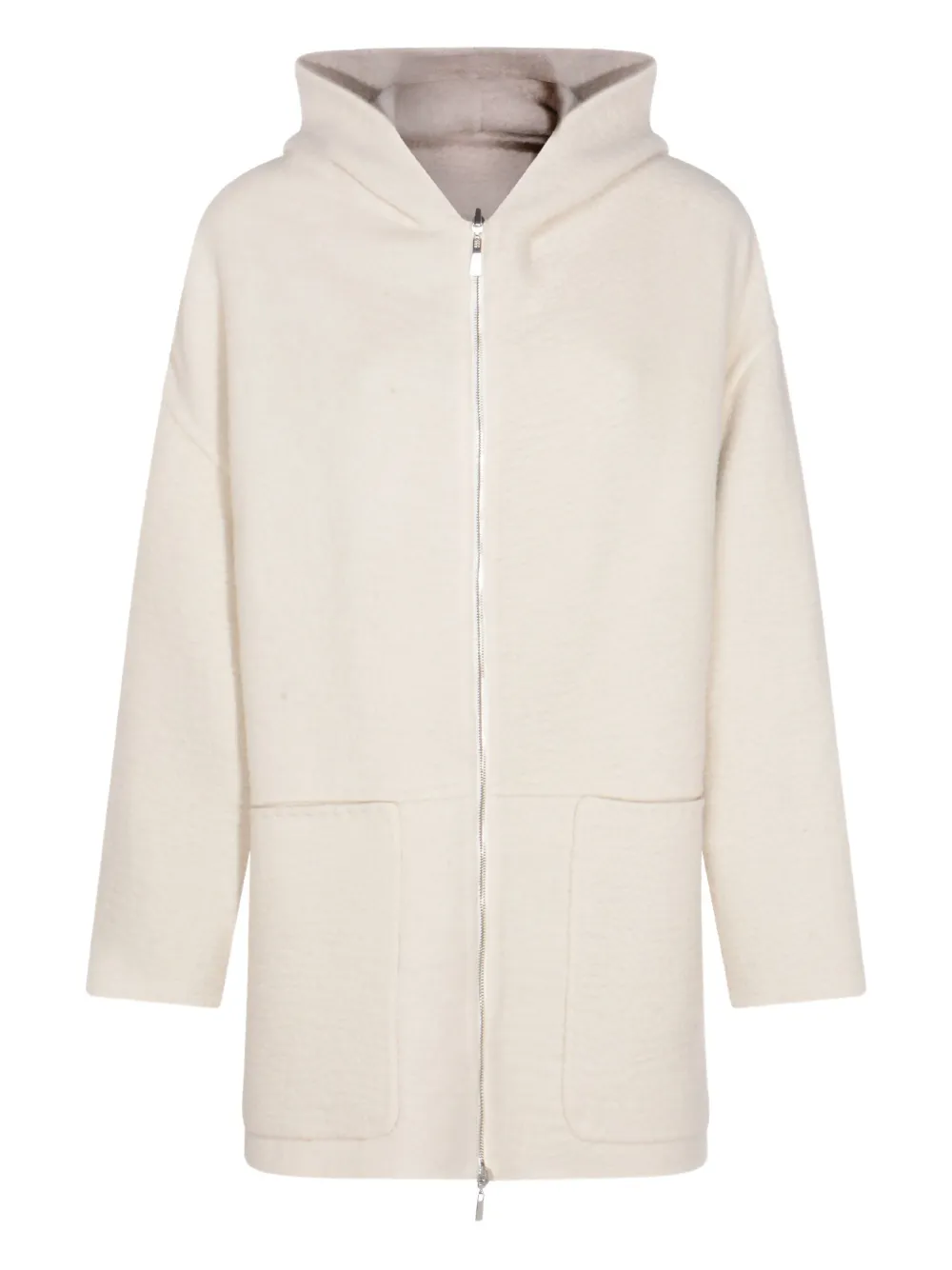 Malo hooded zip-up knitwear | White | Image 1