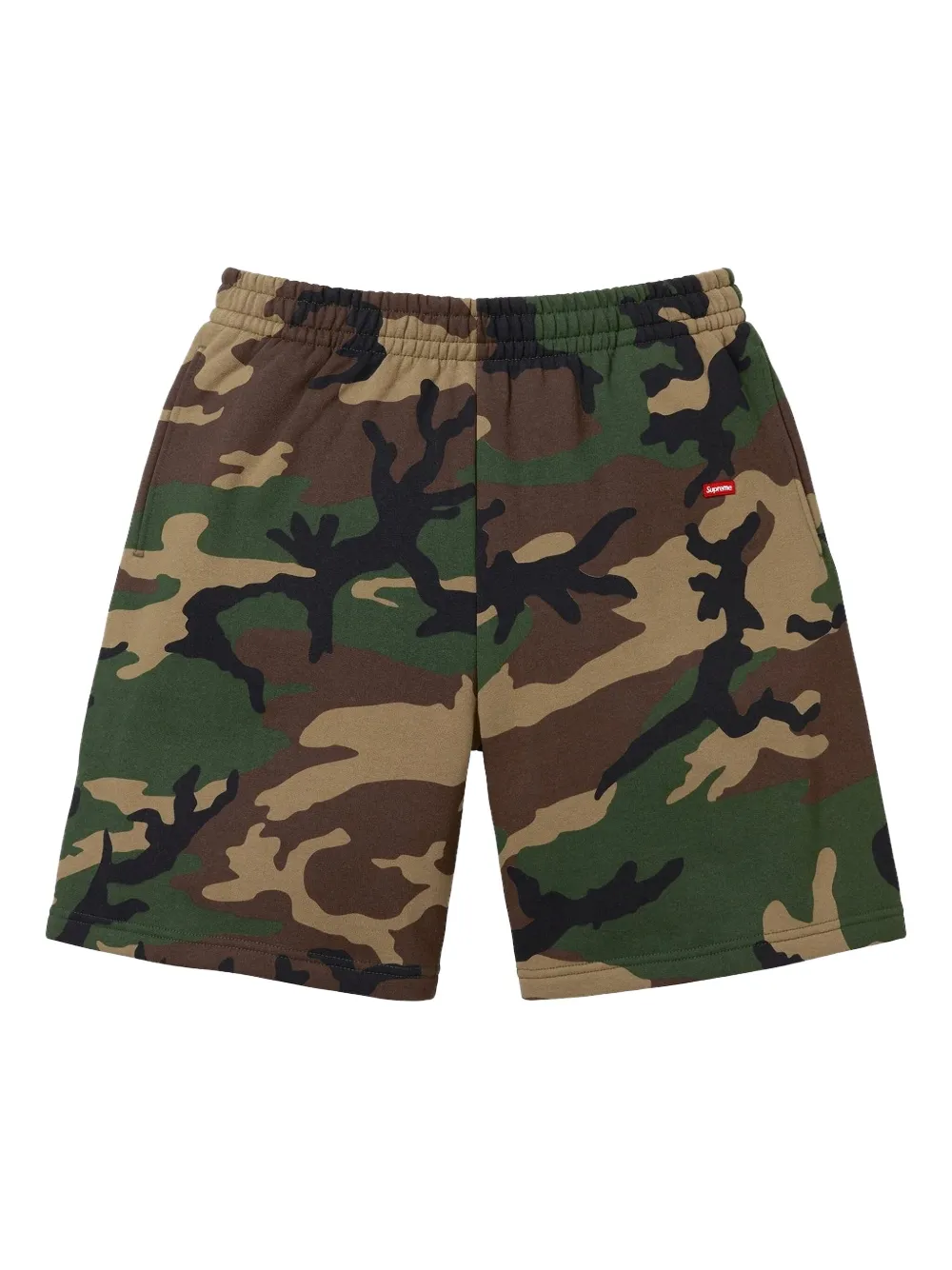 Supreme Multicolor Camo Small Box Sweatshorts In Brown