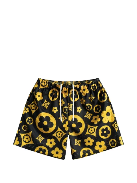 Bravest Studios flower-print mesh track shorts