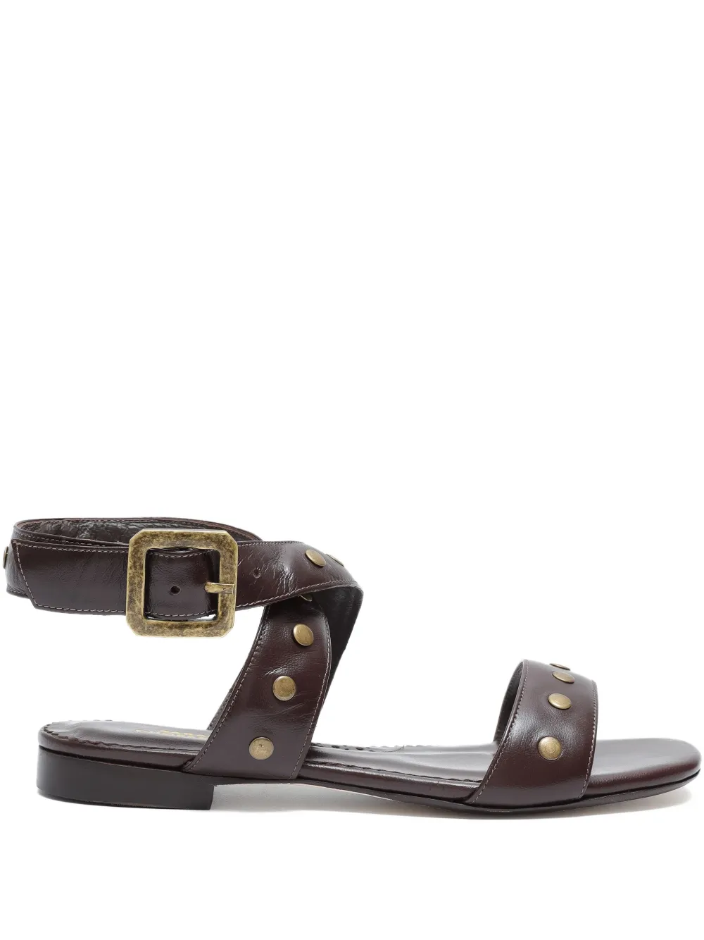Sarah Chofakian Roast sandalen met gesp en studs Bruin