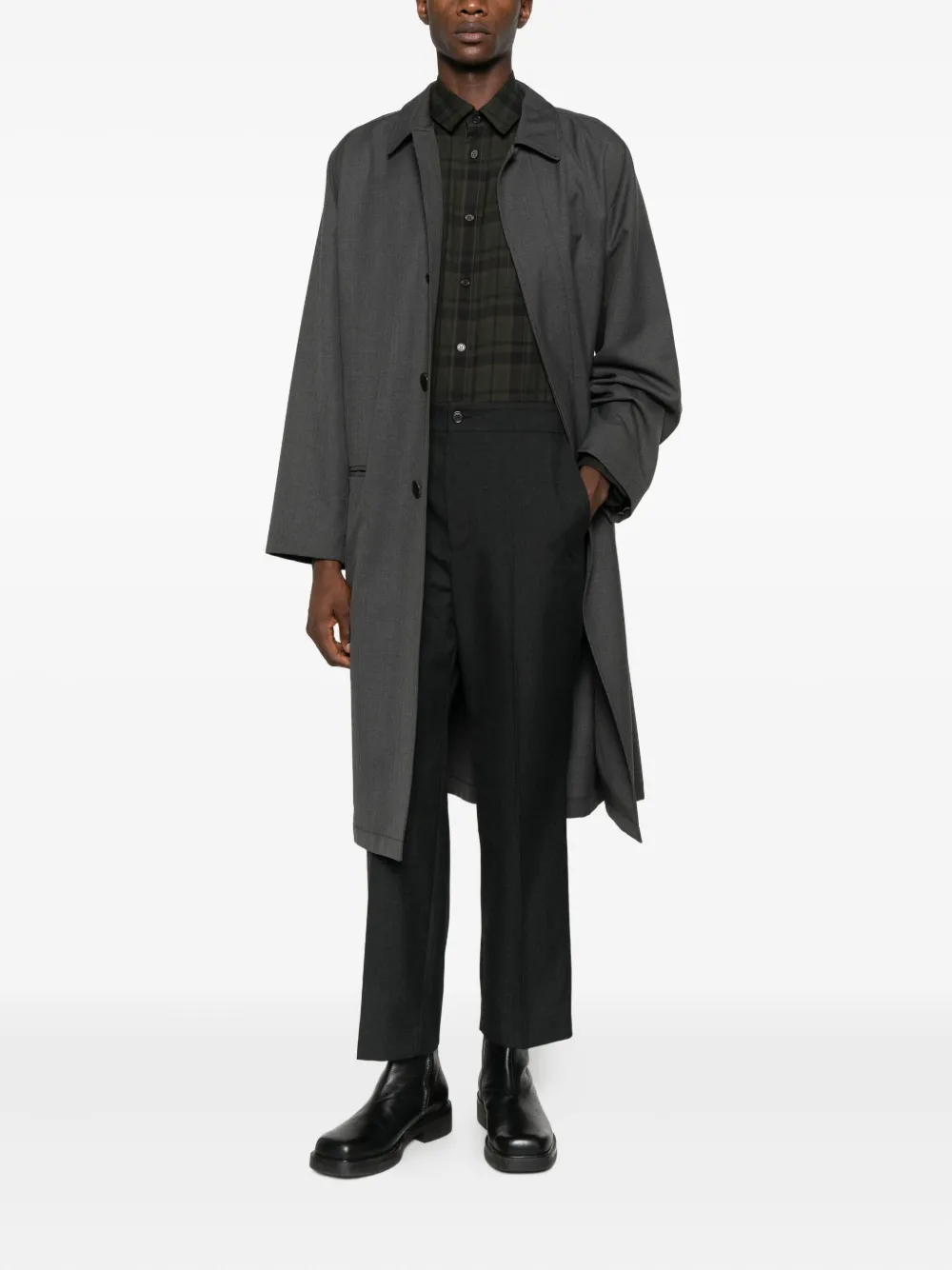 Saint Laurent Geruit overhemd - Groen