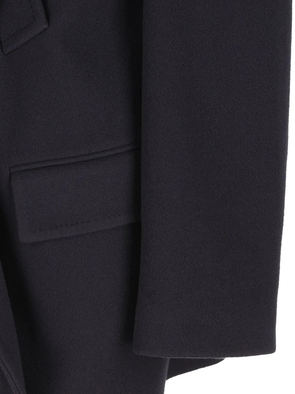 Balenciaga Hooded Wool Coat In Blue