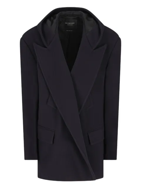 Balenciaga hooded wool coat