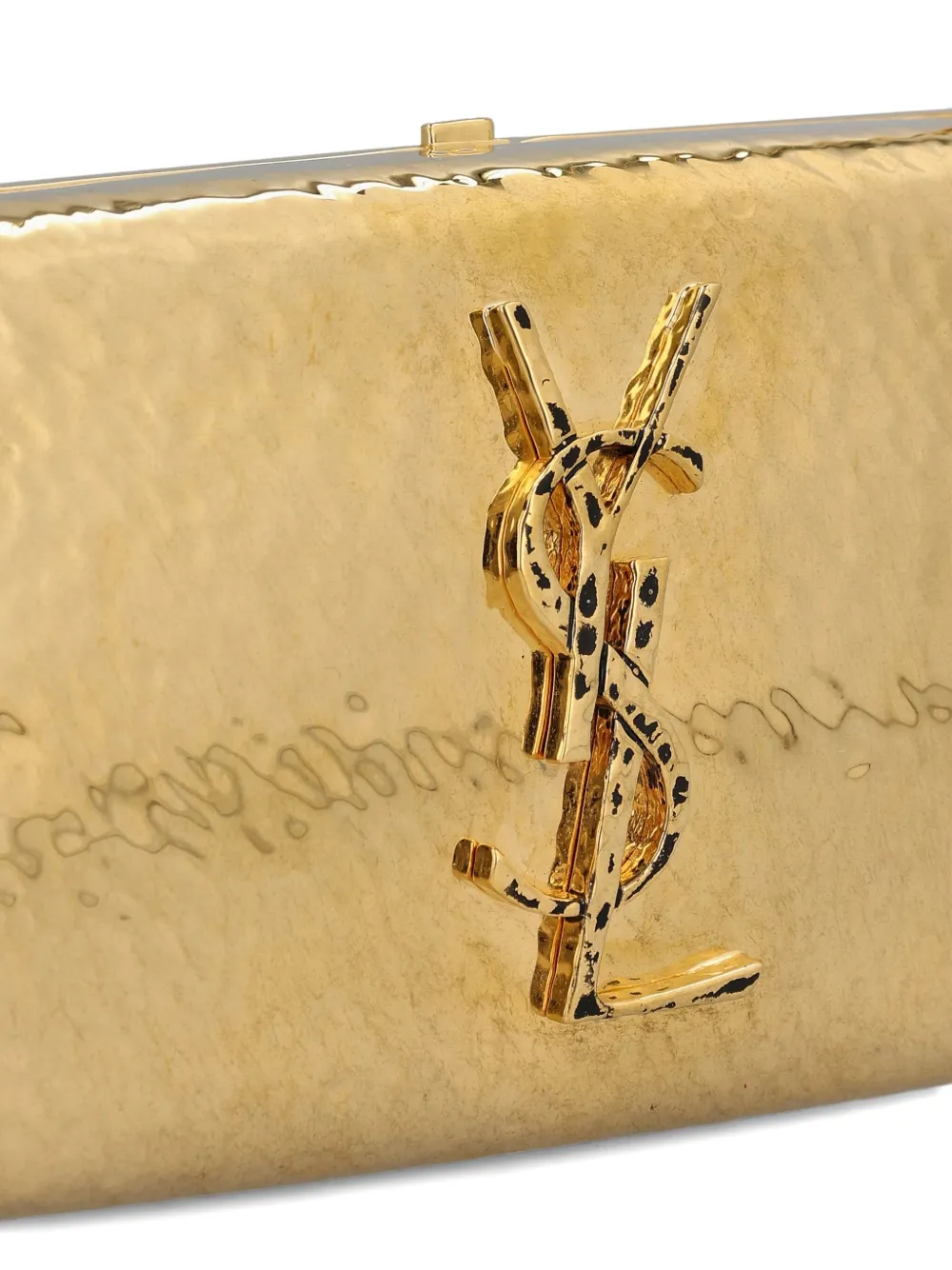 Saint Laurent Cassandre Clutch Bag In Gold