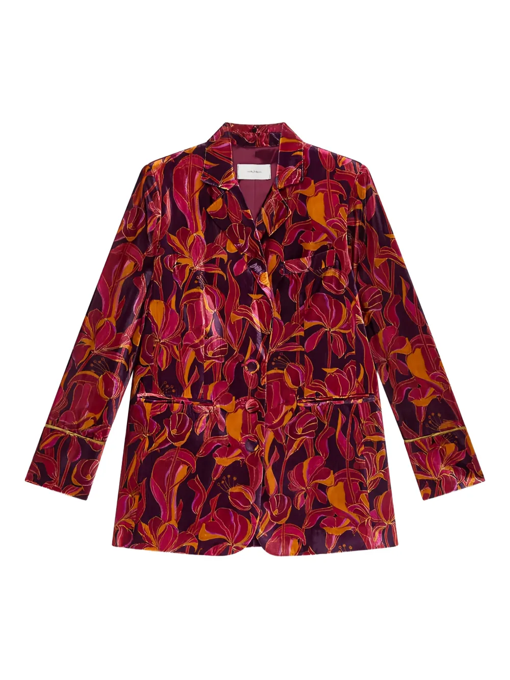 Maliparmi Lily´s Ballet Floral-print Velvet Jacket In Red