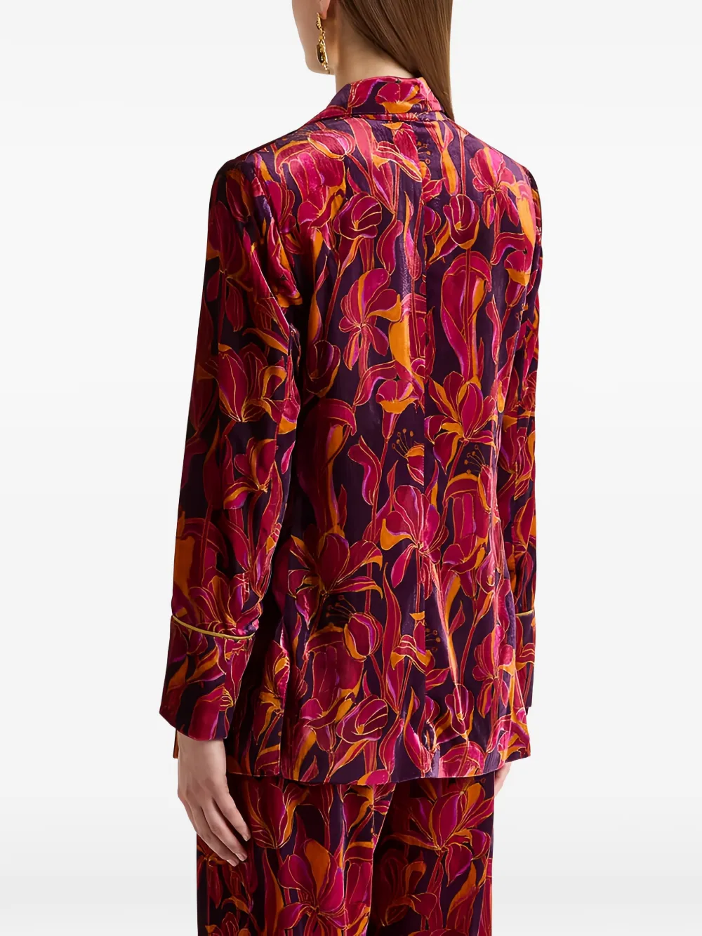 Maliparmi Lily´s Ballet Floral-print Velvet Jacket In Red