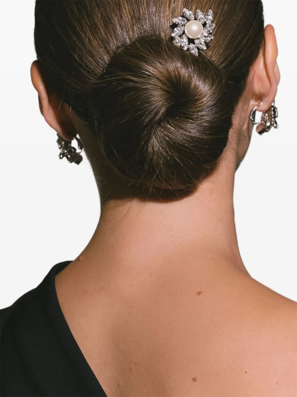 Jennifer Behr Esther babyspeld met kristallen parel Zilver