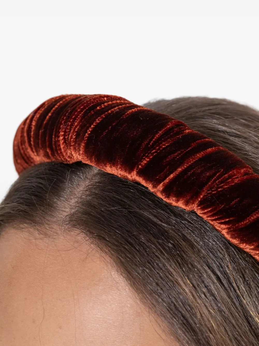 Jennifer Behr Velvet Irene Headband In Orange