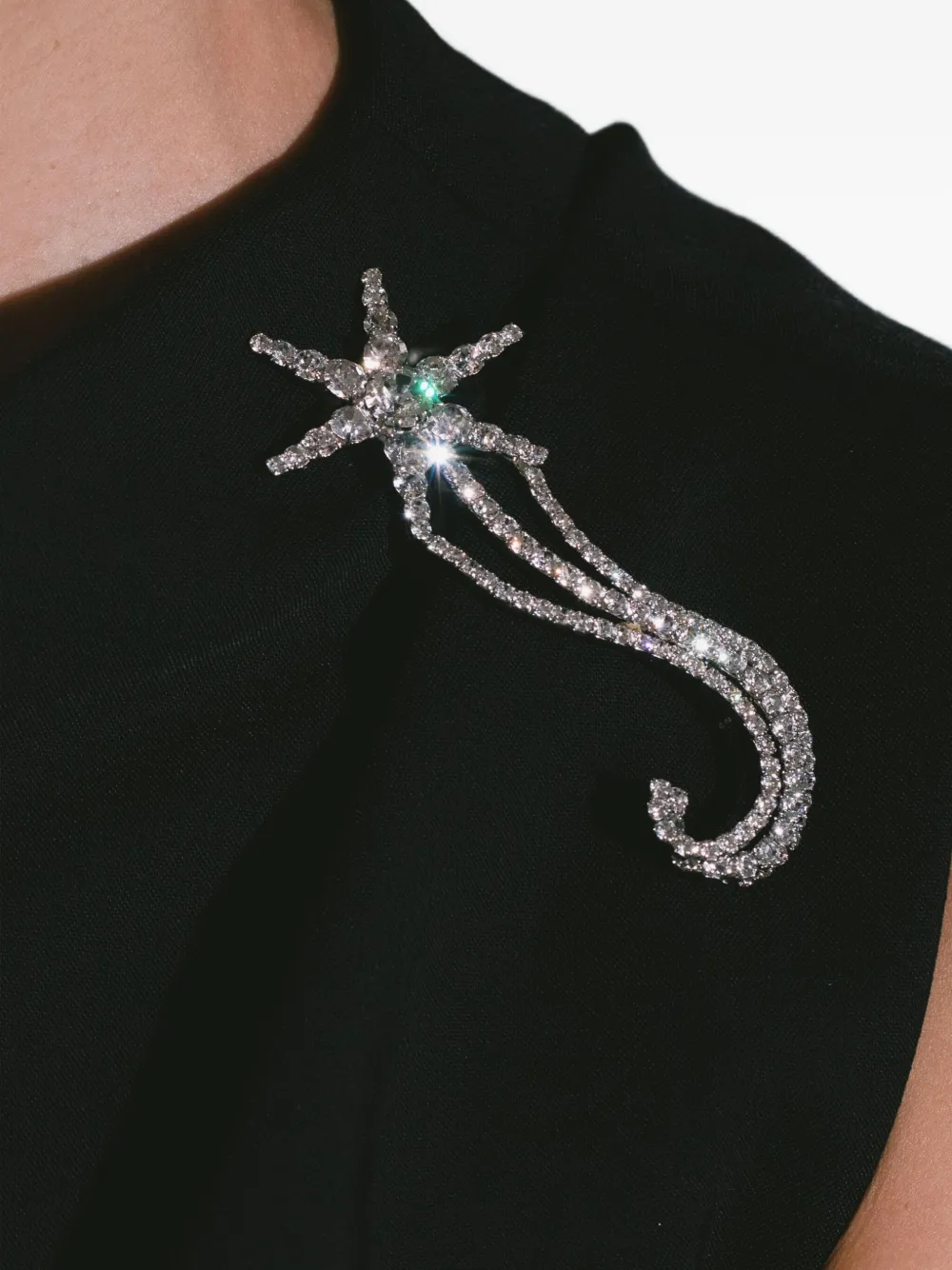 Jennifer Behr Crystal Starla Brooch In Silver