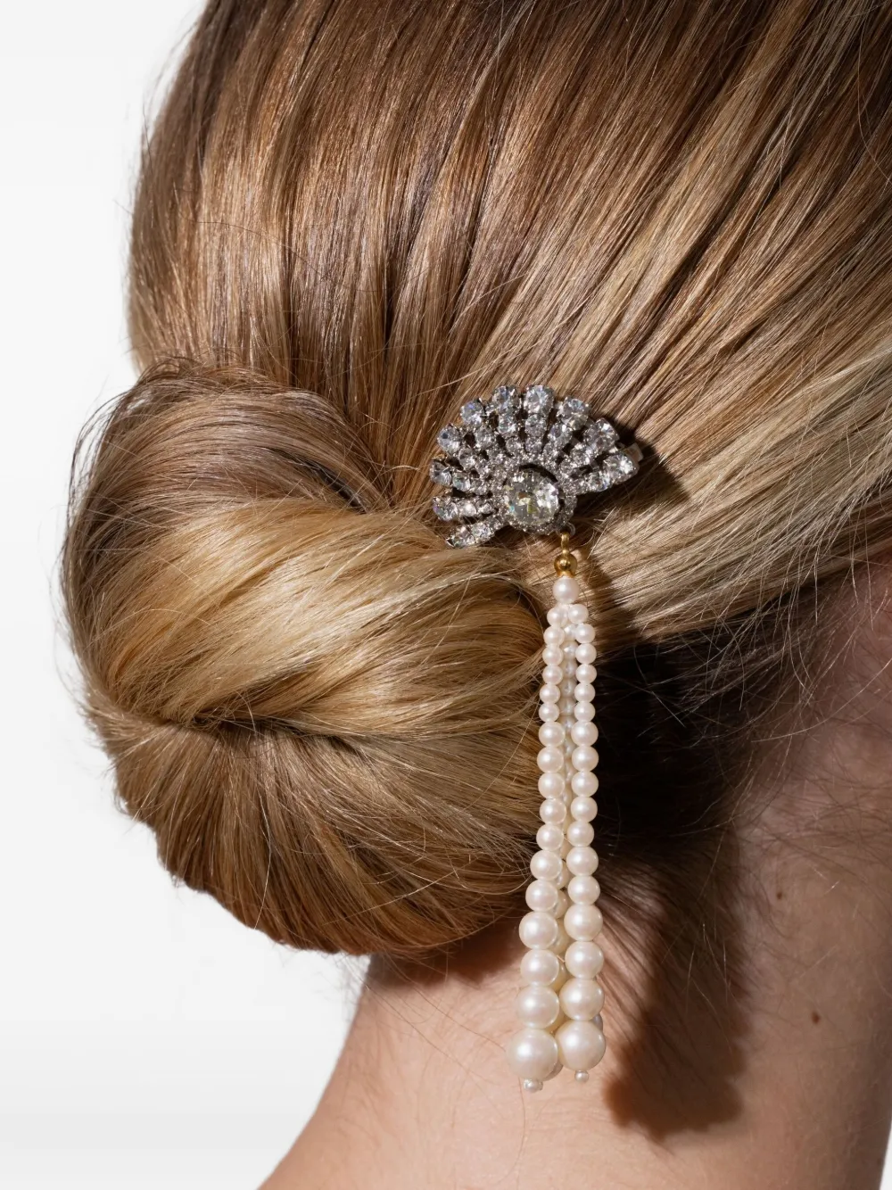 Jennifer Behr Winifred haarspeld met kristallen en parel Zilver