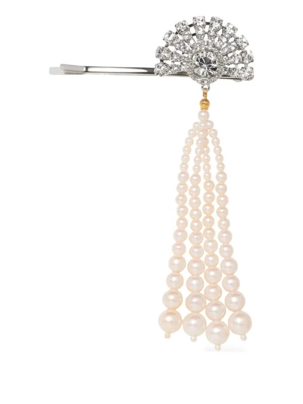 Jennifer Behr Crystal Pearl Winifred Bobby Pin | Silver | FARFETCH
