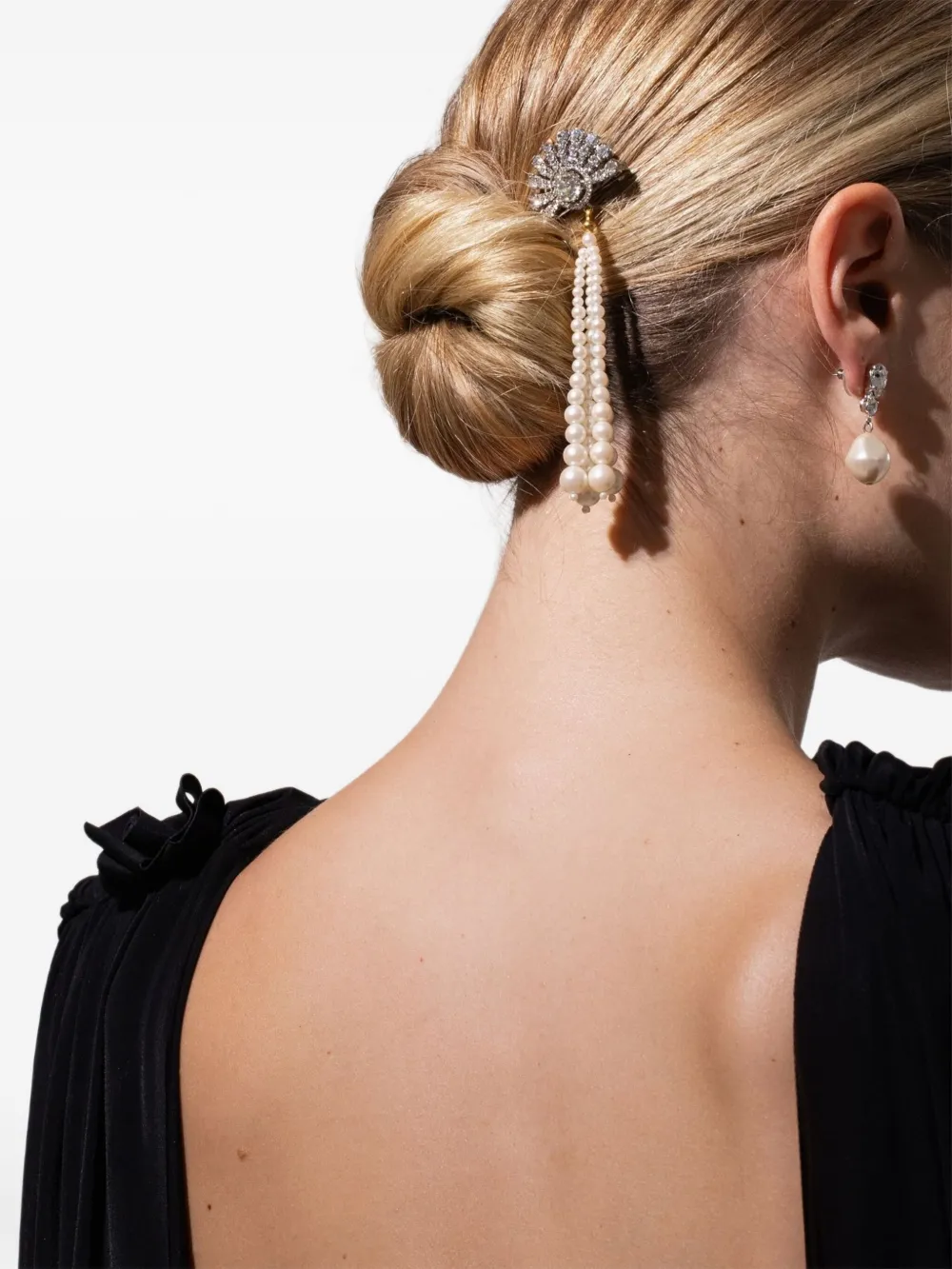 Jennifer Behr Winifred haarspeld met kristallen en parel Zilver