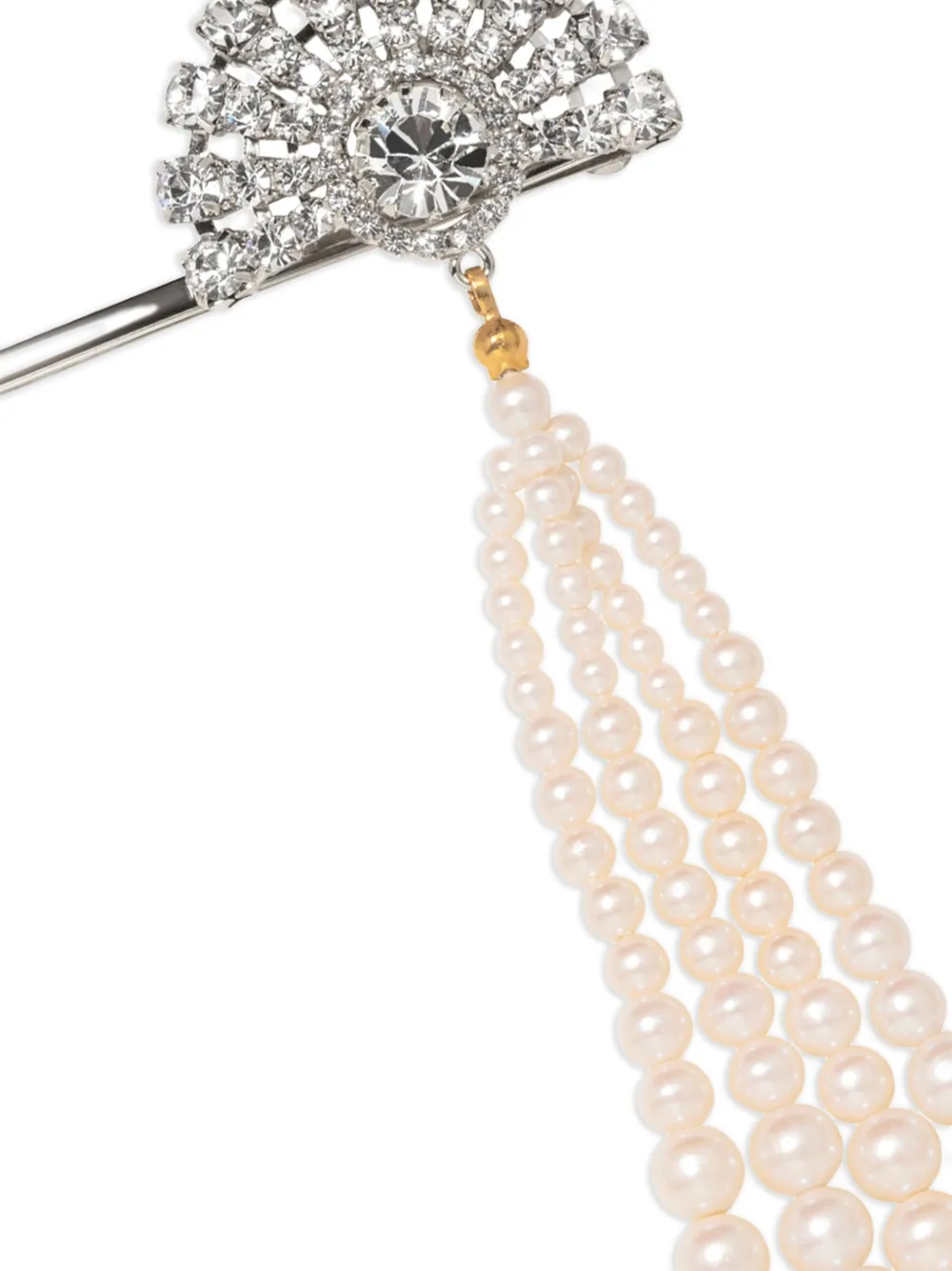 Jennifer Behr Winifred haarspeld met kristallen en parel Zilver