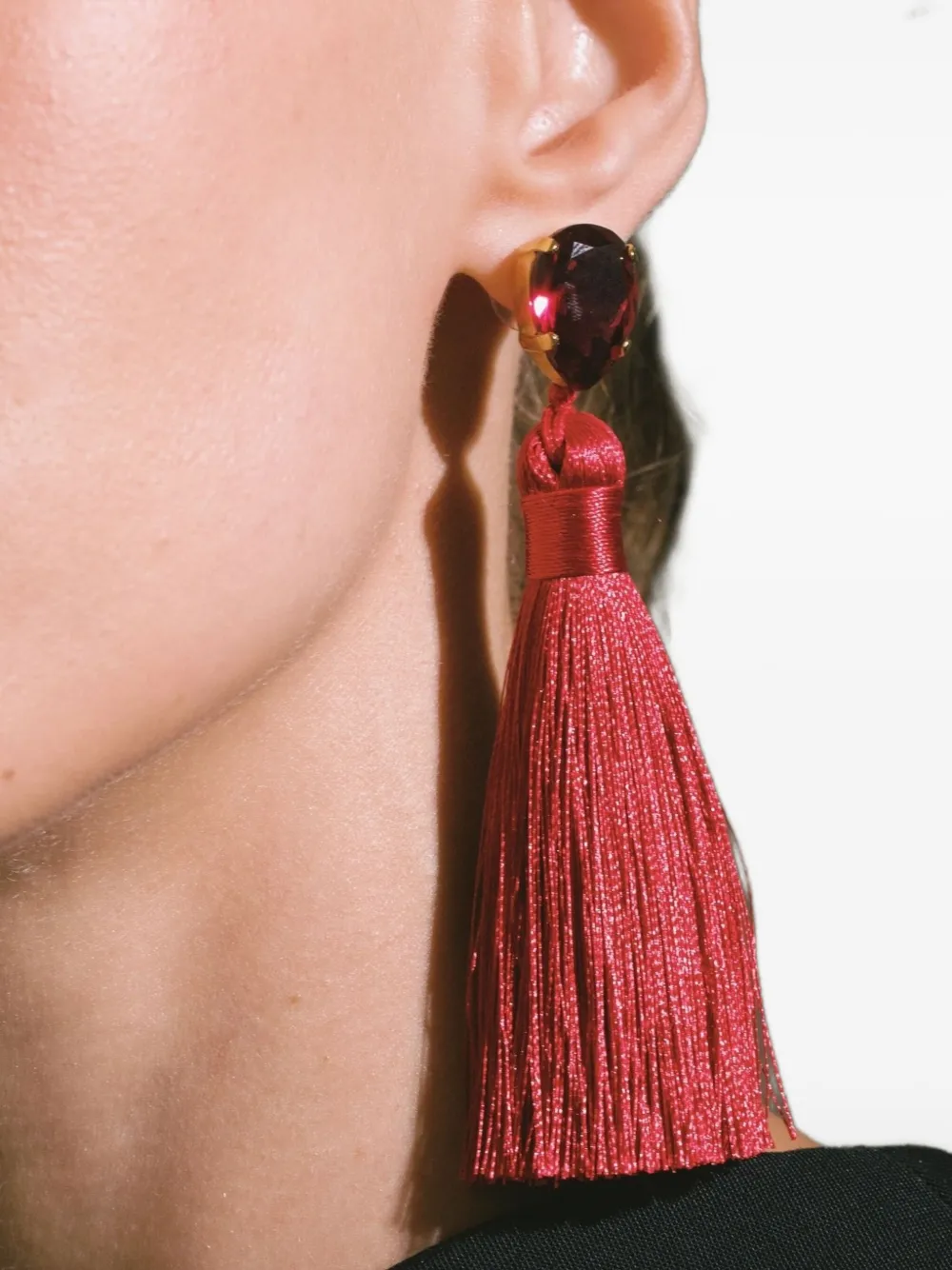 Jennifer Behr Francine Teardrop Tassel Earrings In Brown