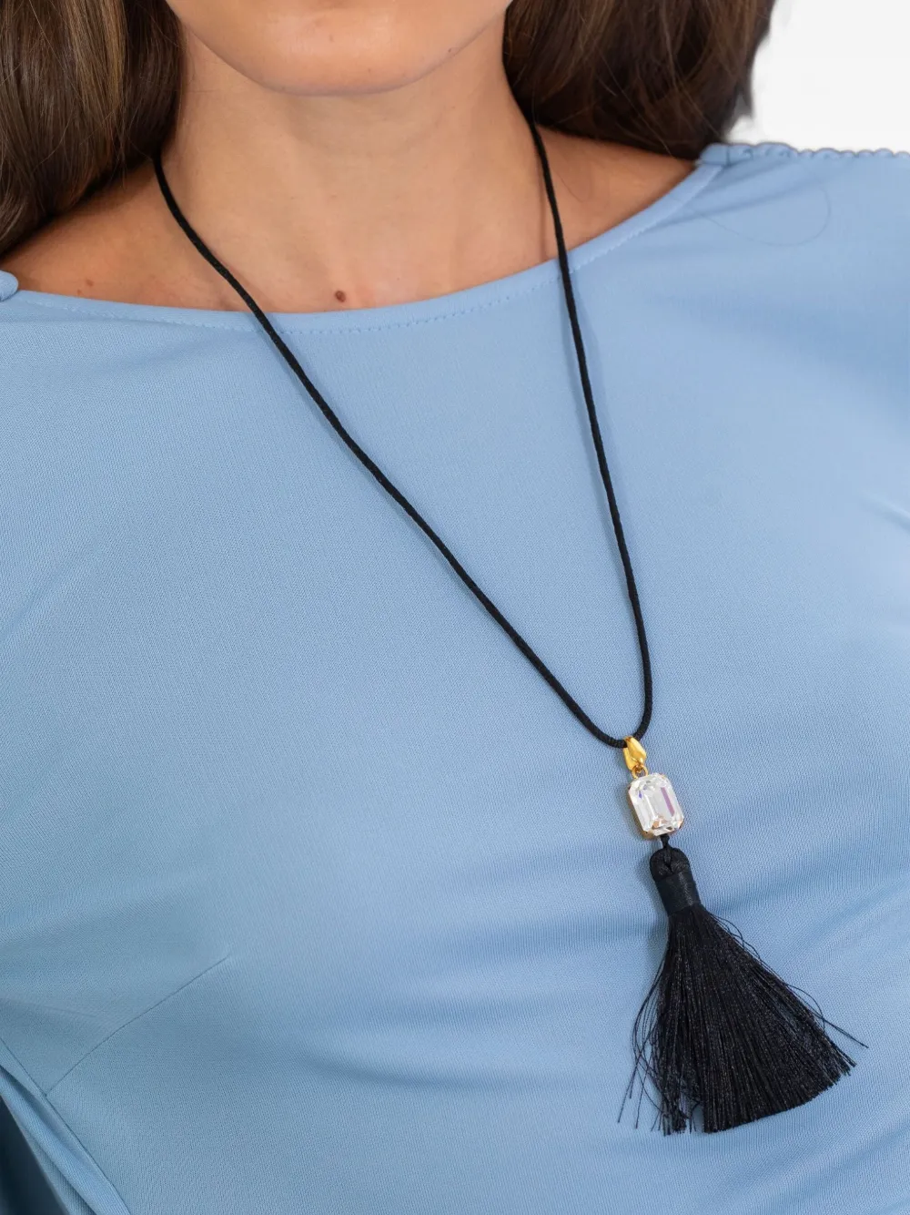 Jennifer Behr Francine halsketting met kwastje - Zwart