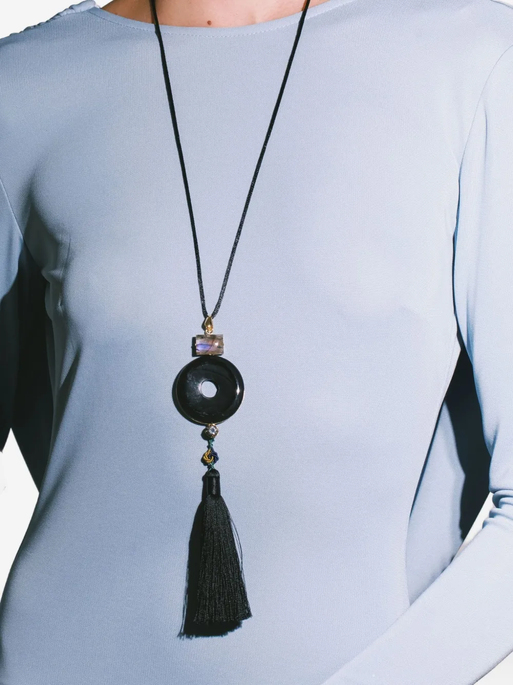 Jennifer Behr Tassel Dakota Necklace In Brown