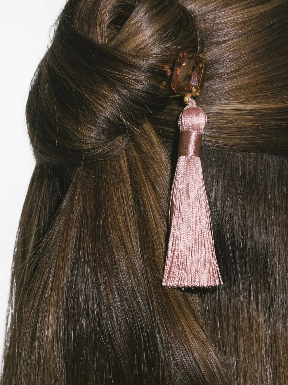 Jennifer Behr Francine Tassel Stone Hairpin In Pink
