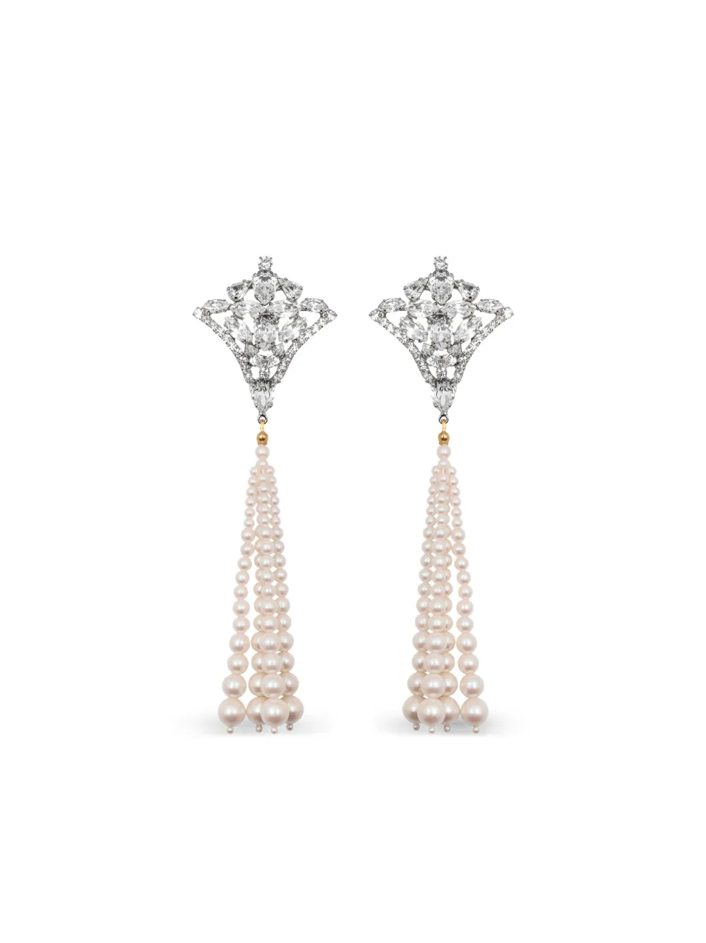 Jennifer Behr Orecchini Mildred con perle e cristalli - Toni neutri