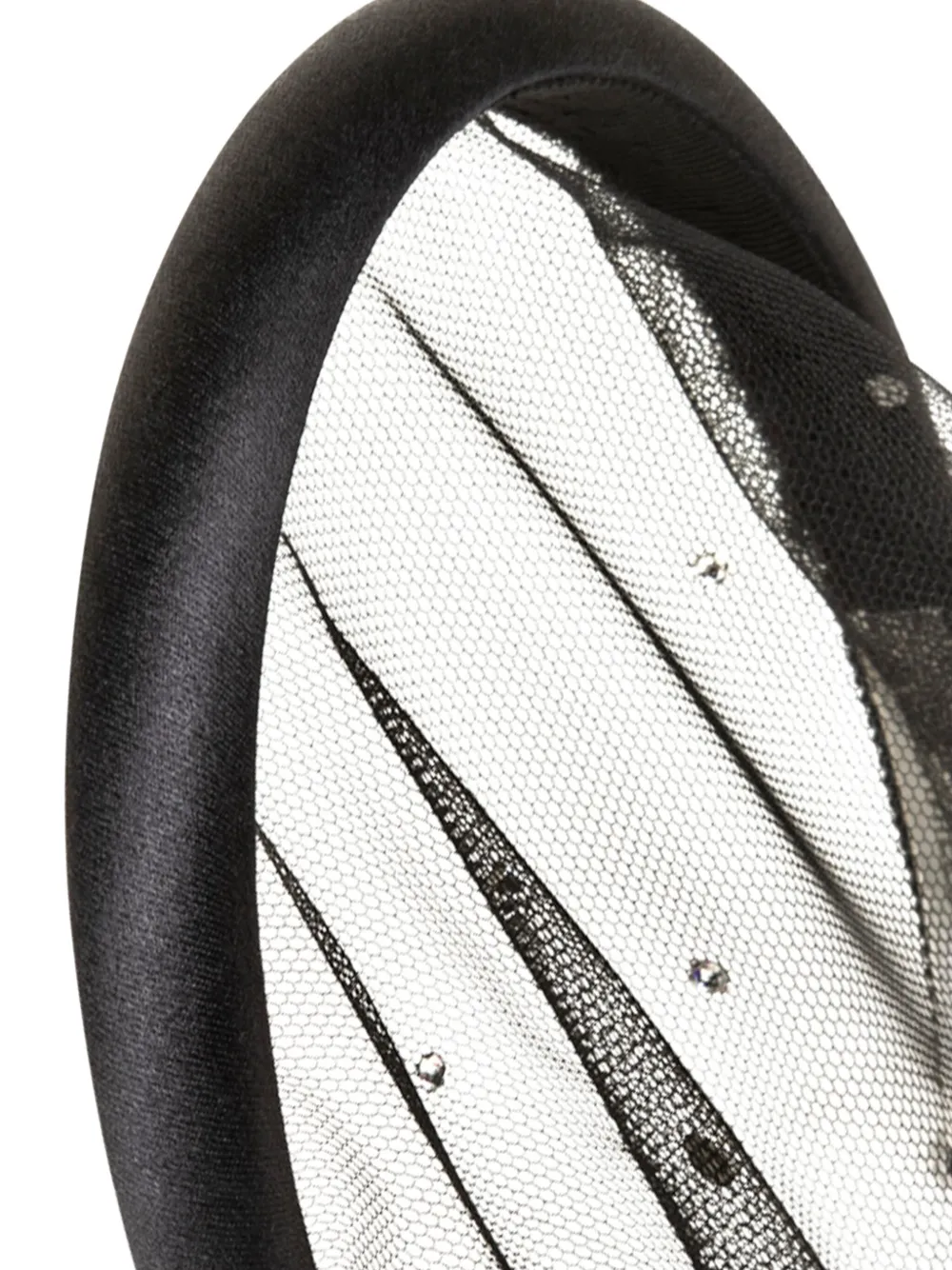 Jennifer Behr Sydney voilette haaraccessoire met kristallen Zwart