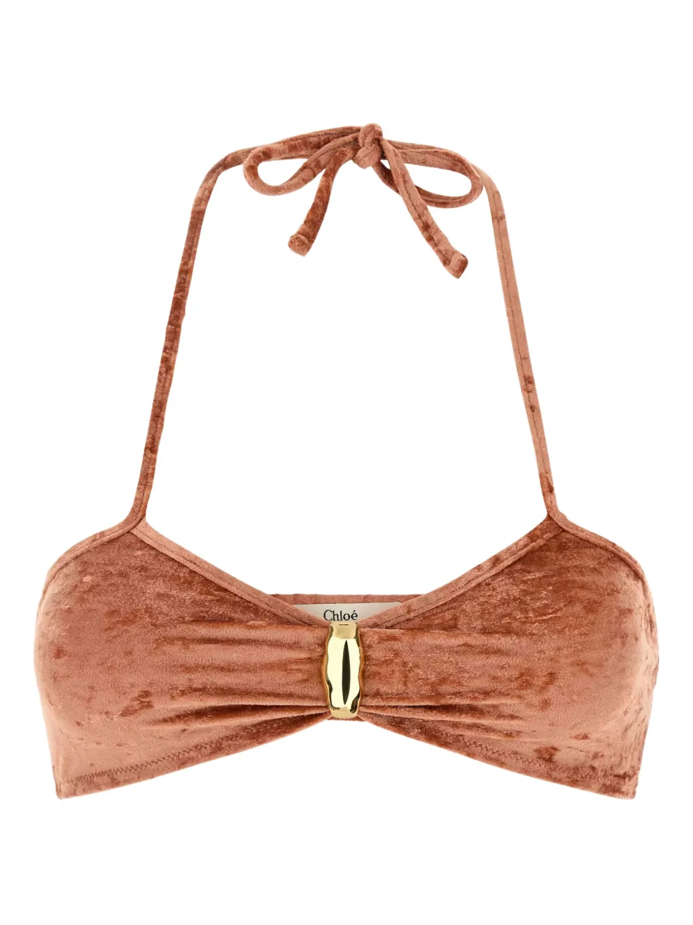 Chloé velvet tie bikini top | Orange | Image 1
