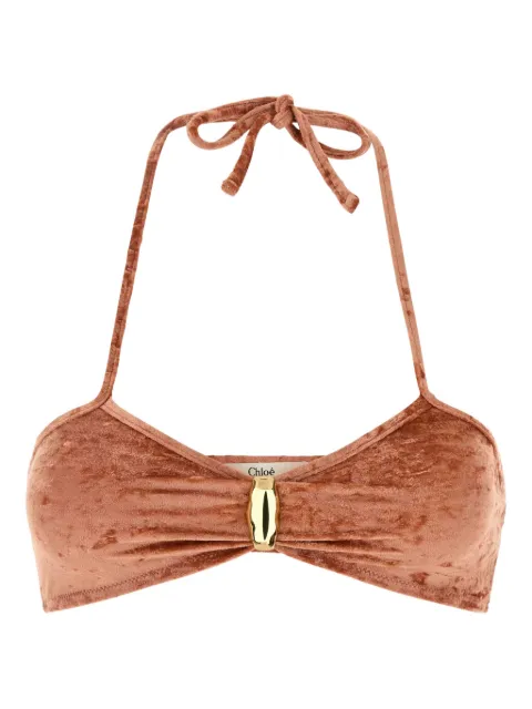 Chloé velvet tie bikini top