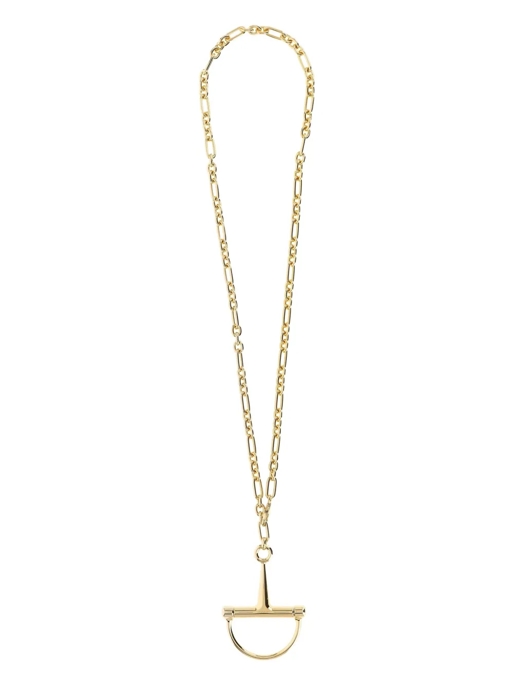 Gucci Half-horsebit Pendant Necklace In Brown