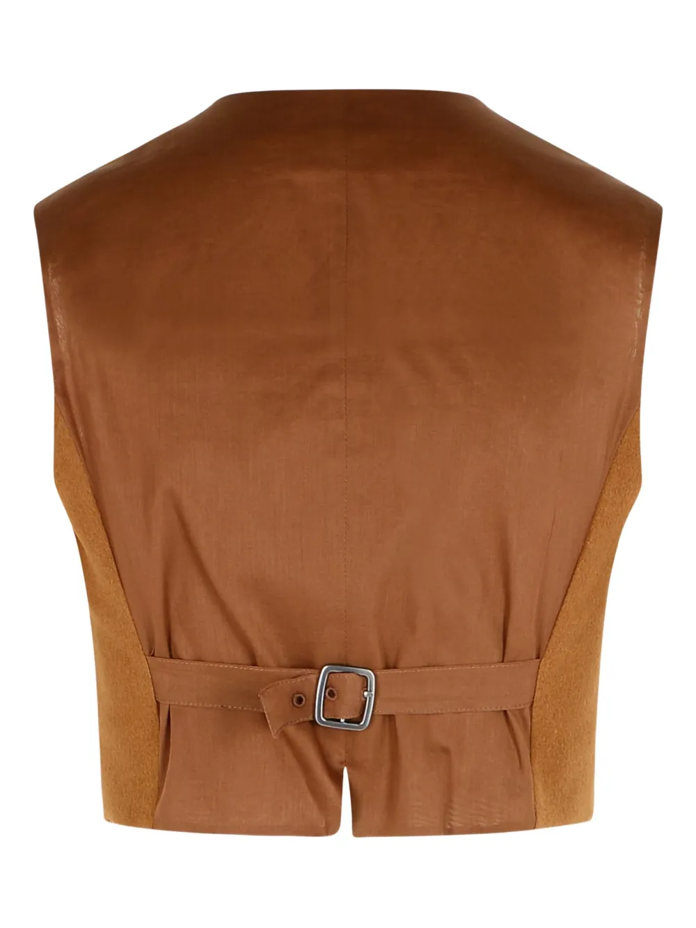 Max Mara Buttoned Buckle Edda Vest In Brown