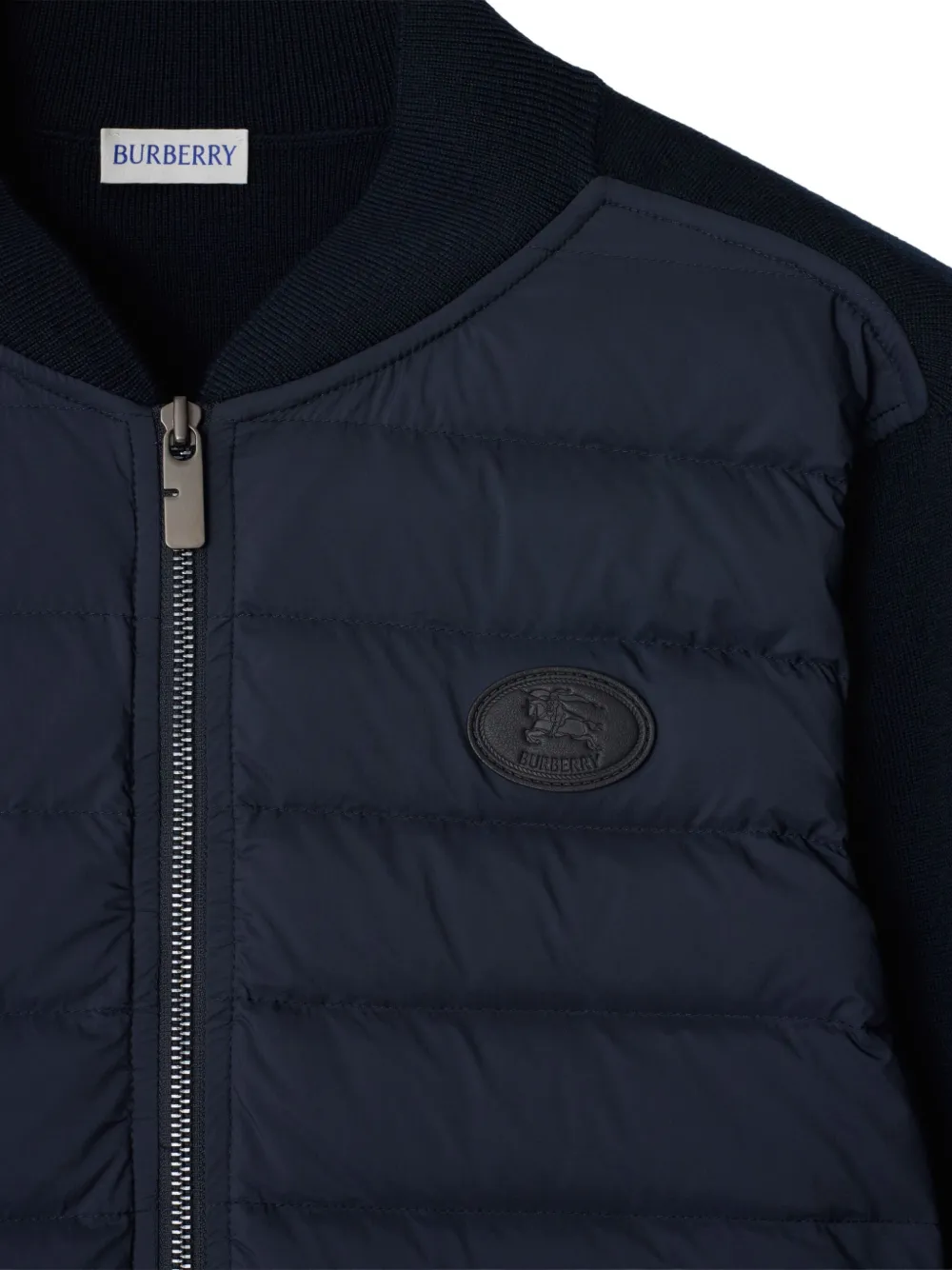 Burberry Wollen gewatteerd jack met patroon Blauw