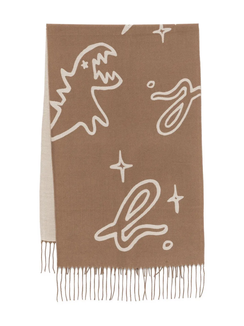 SPORT b. by agnès b. Dino プリント スカーフ - ブラウン SPORT b. by agnès b. Dino プリント スカーフ - ブラウン