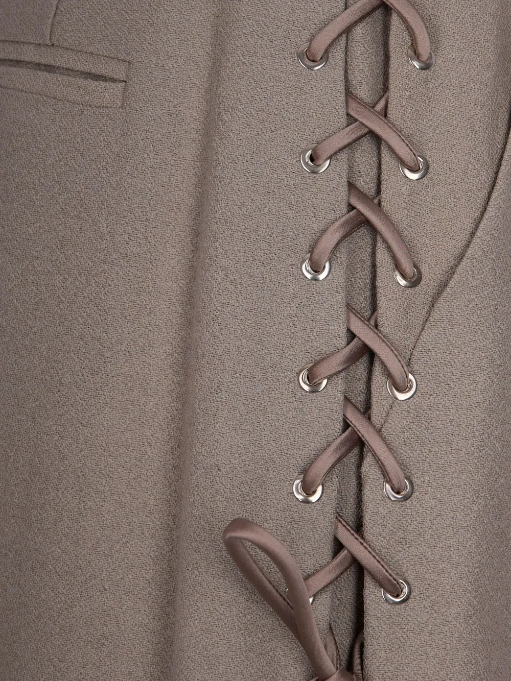 Marella Broek met veterdetail Grijs