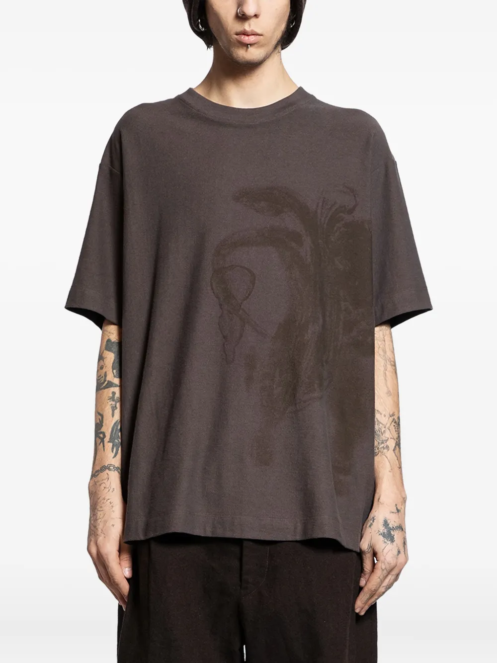 Ziggy Chen Camiseta com estampa | Marrom | Image 1