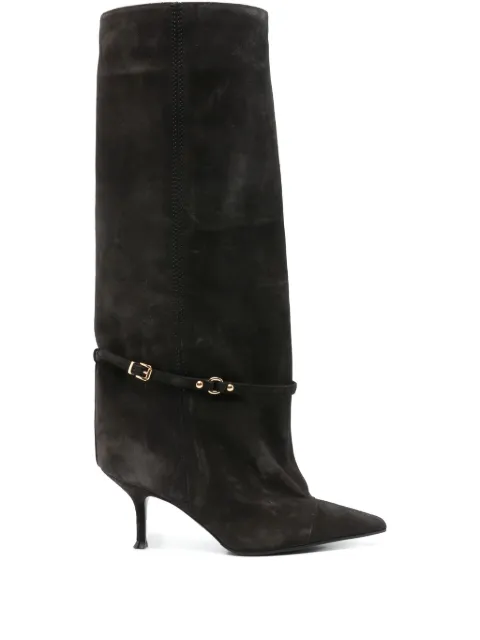 Lella Baldi pointed-toe buckled knee-high boots