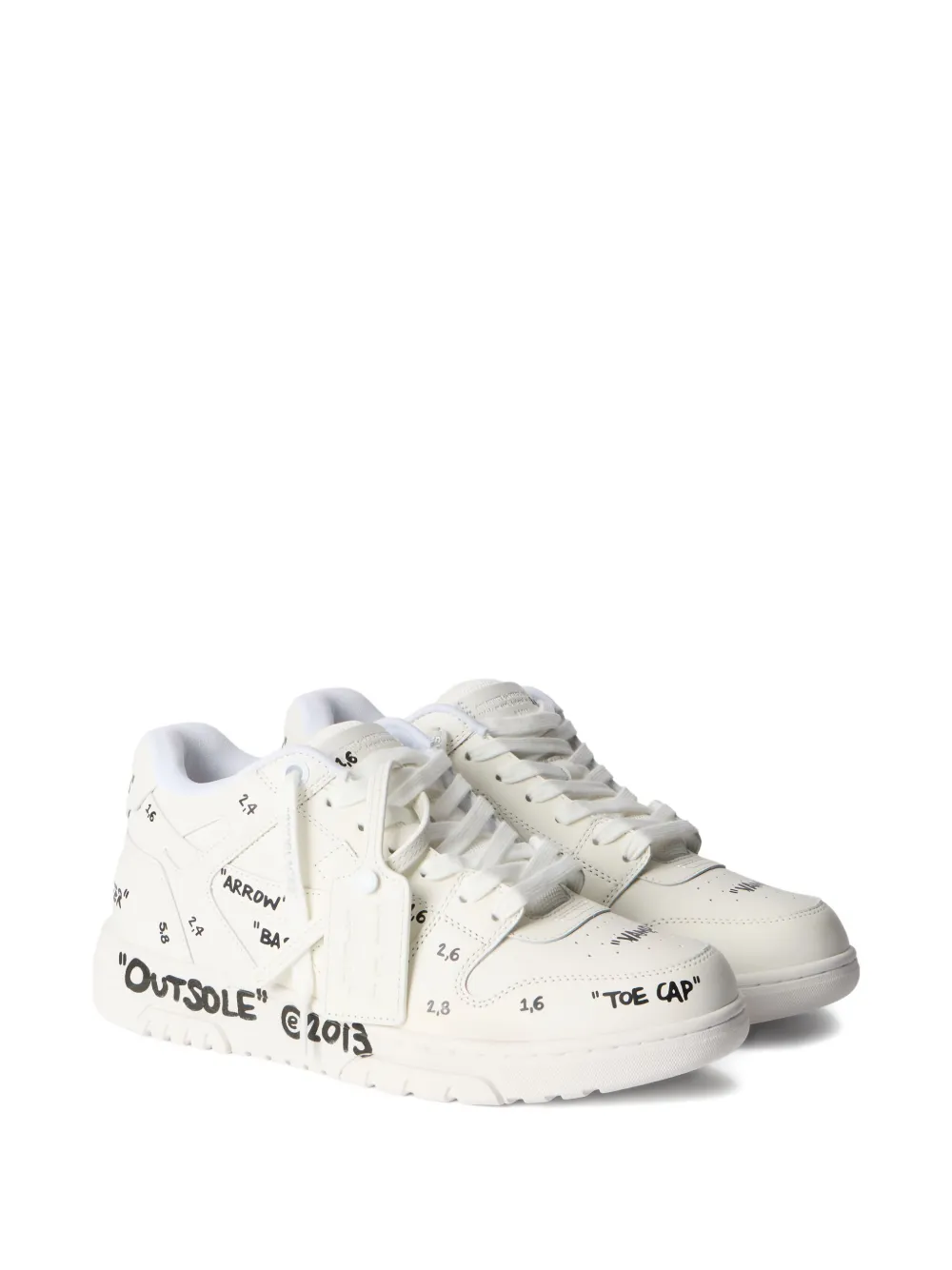 Off-white Quotation Leather Out Of Office Trainers In Multi
