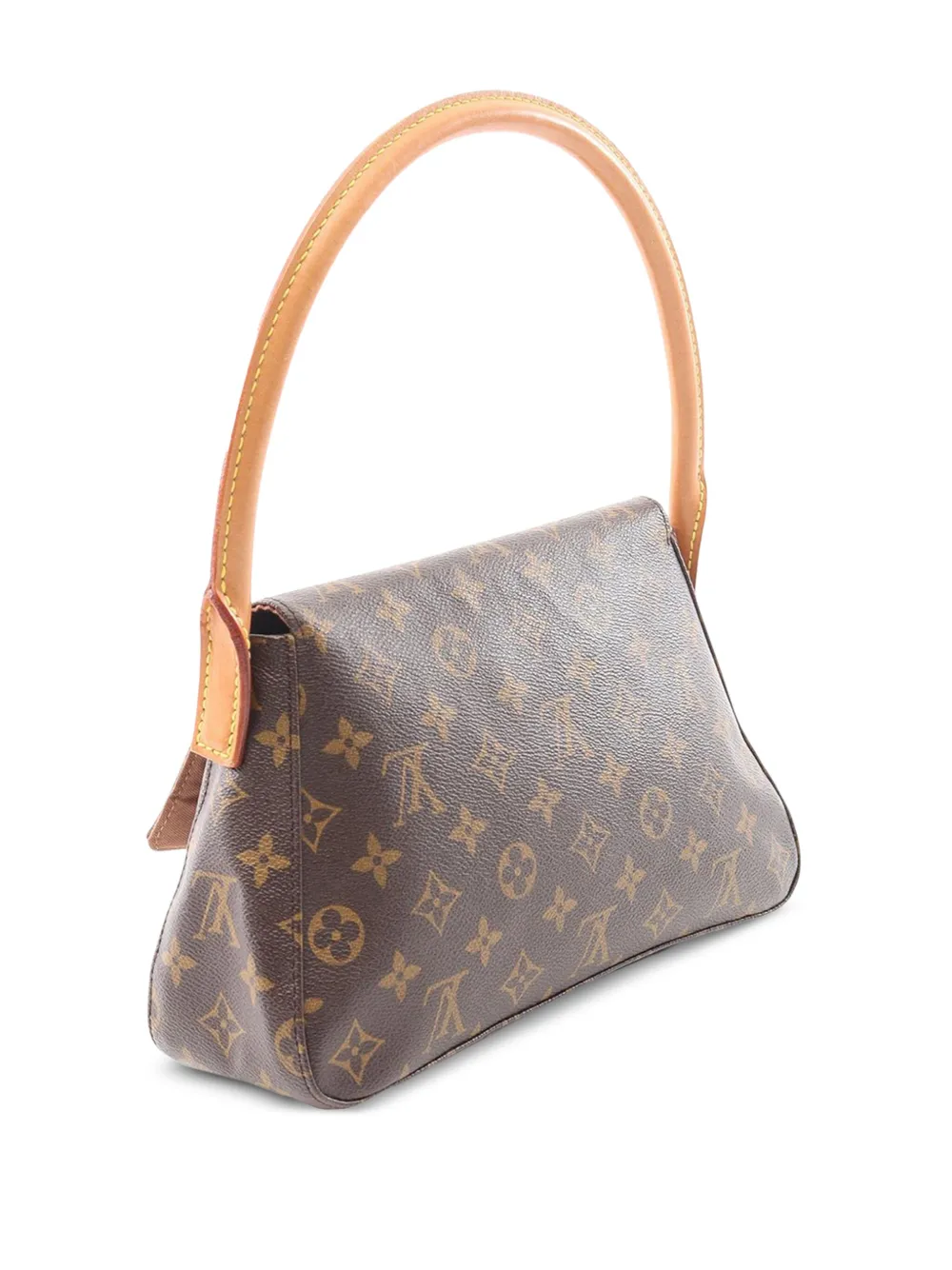 Pre-owned Louis Vuitton 2004 Monogram Mini Looping Shoulder Bag In Brown
