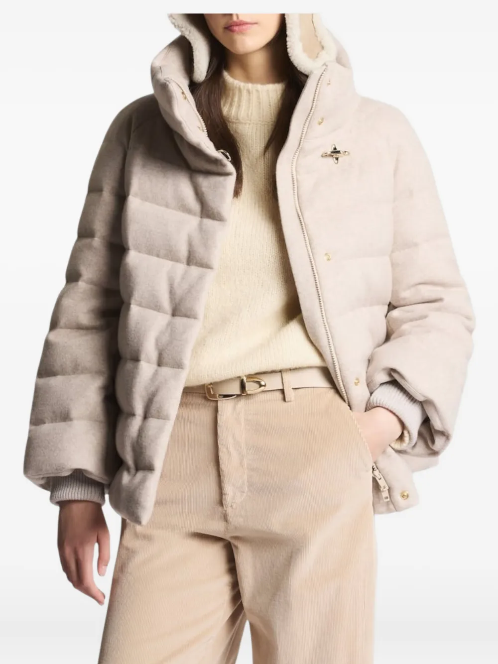  Fay Jersey Puffer Jacket - Neutrals 