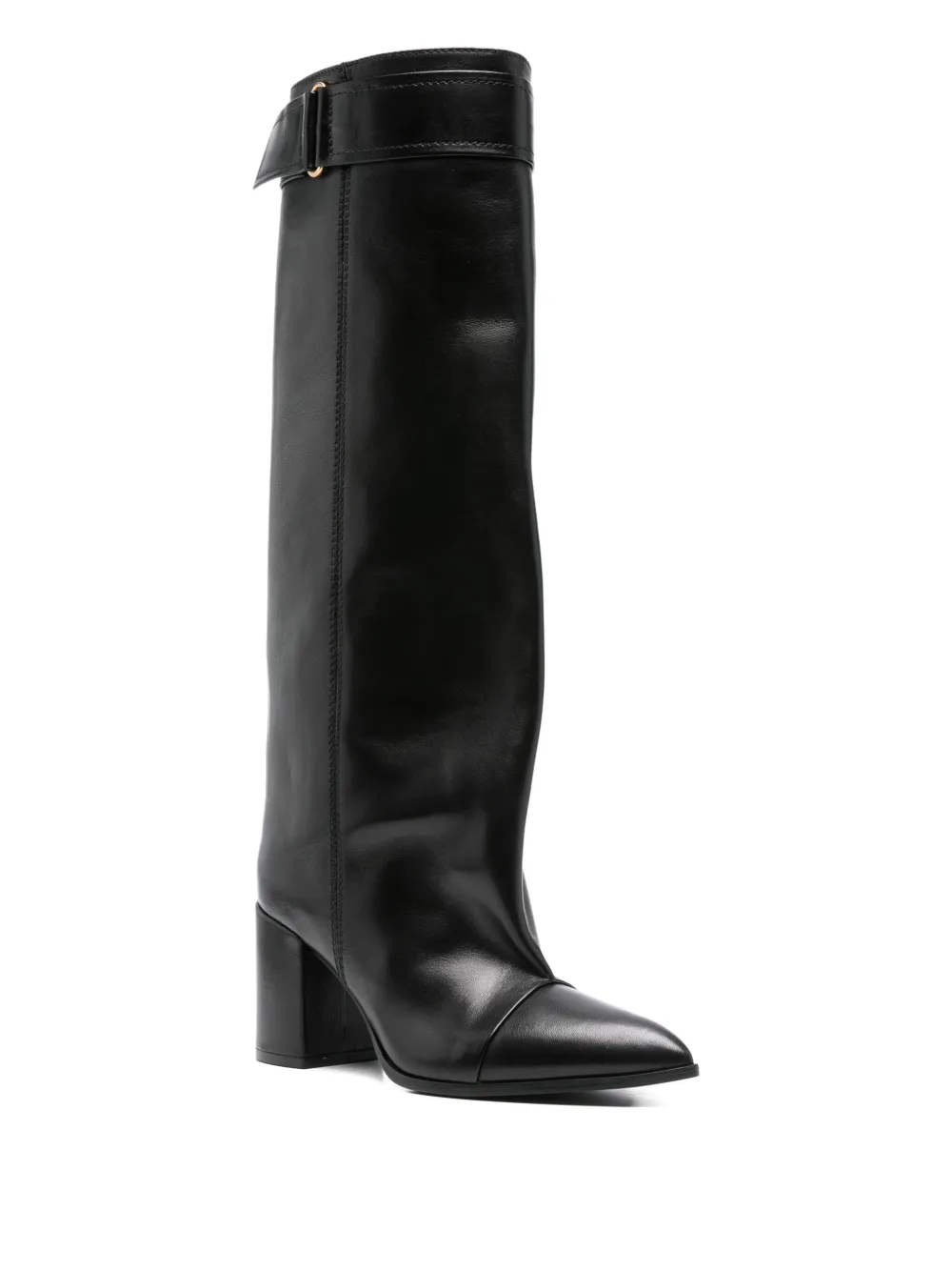 Lella Baldi Buckle-strap Knee-high Boots In Black
