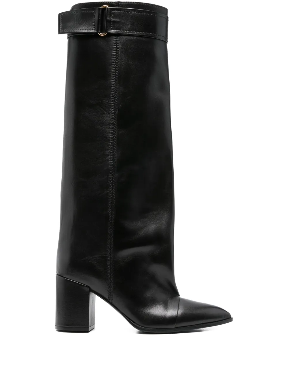 Lella Baldi Buckle-strap Knee-high Boots In Black