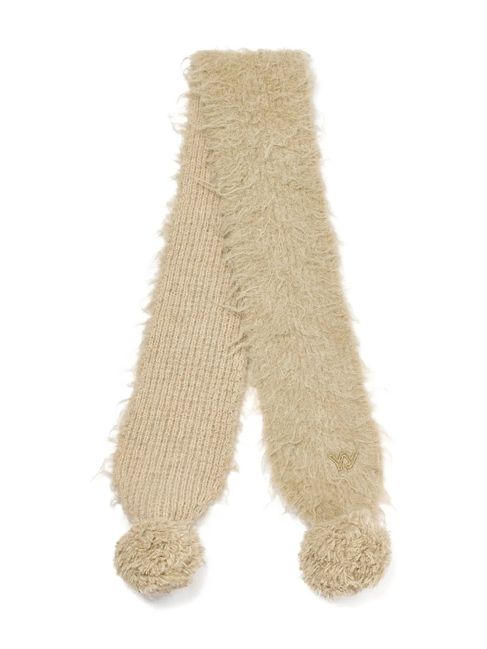 Open YY Sjaal met pompon - Beige