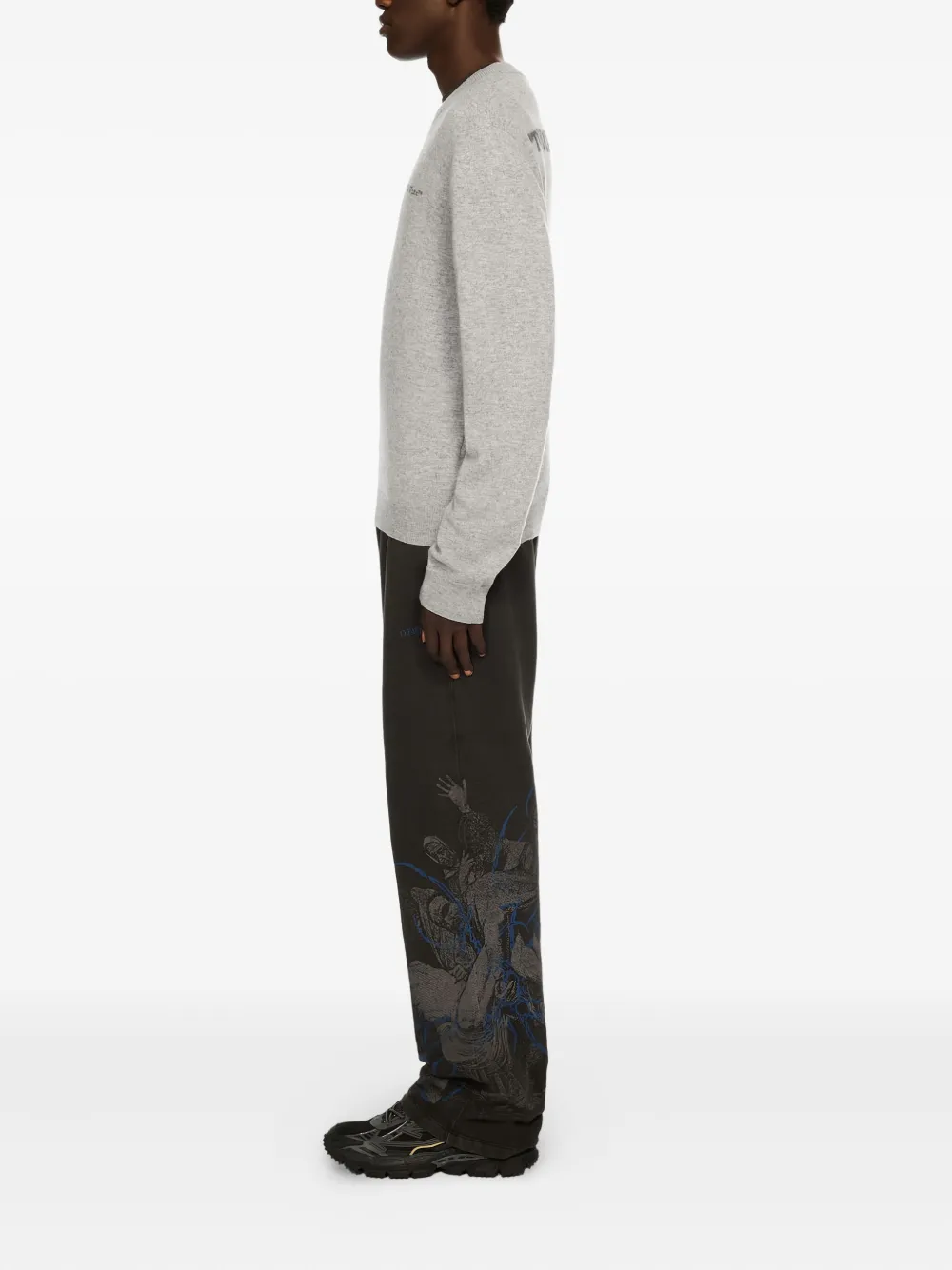 Off-White Quote trui met ronde hals Grijs