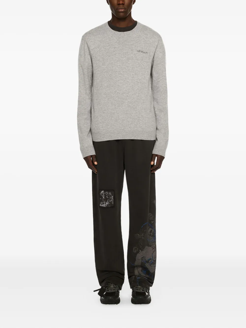 Off-White Quote crew-neck sweater - Grijs