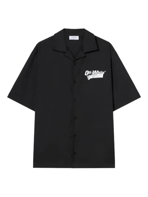 Off-White tape logo bowling shirt
