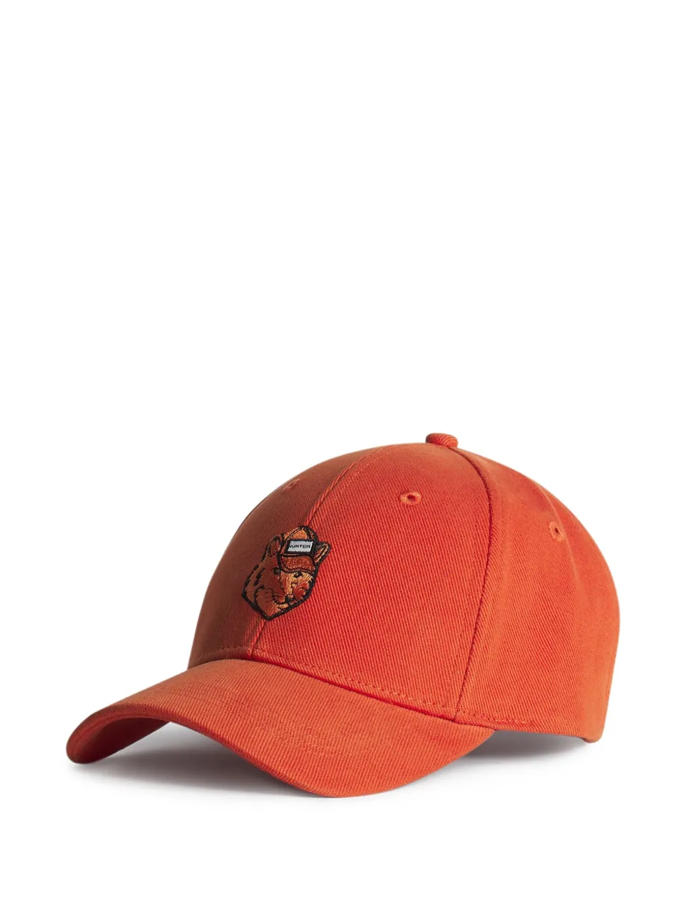 Maison Kitsuné x Hunter Fox Head honkbalpet met borduurwerk Oranje