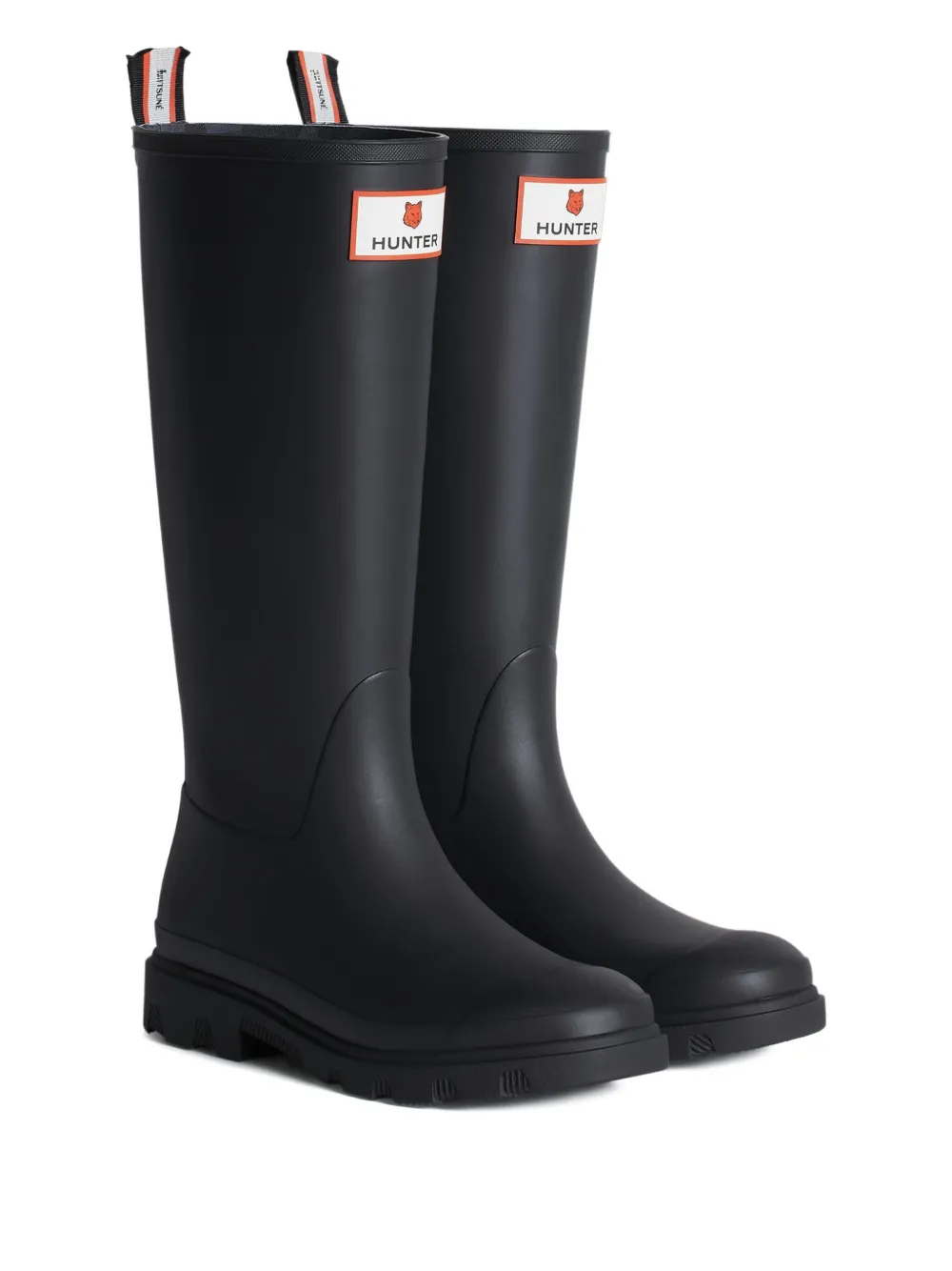 Maison Kitsuné X Hunter Downpour Tall Rain Boots In Black