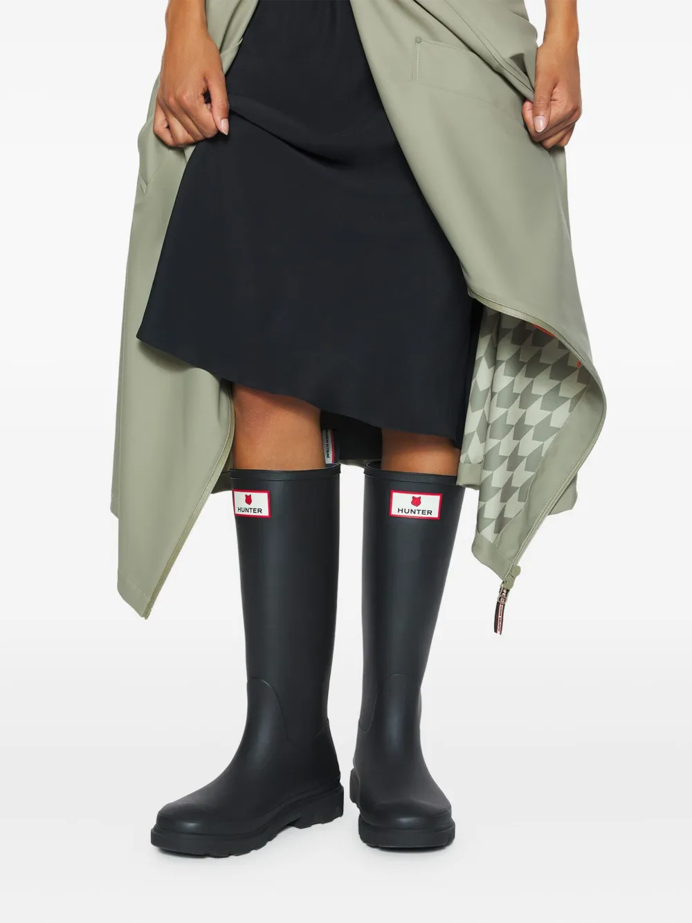 Maison Kitsuné X Hunter Downpour Tall Rain Boots In Black