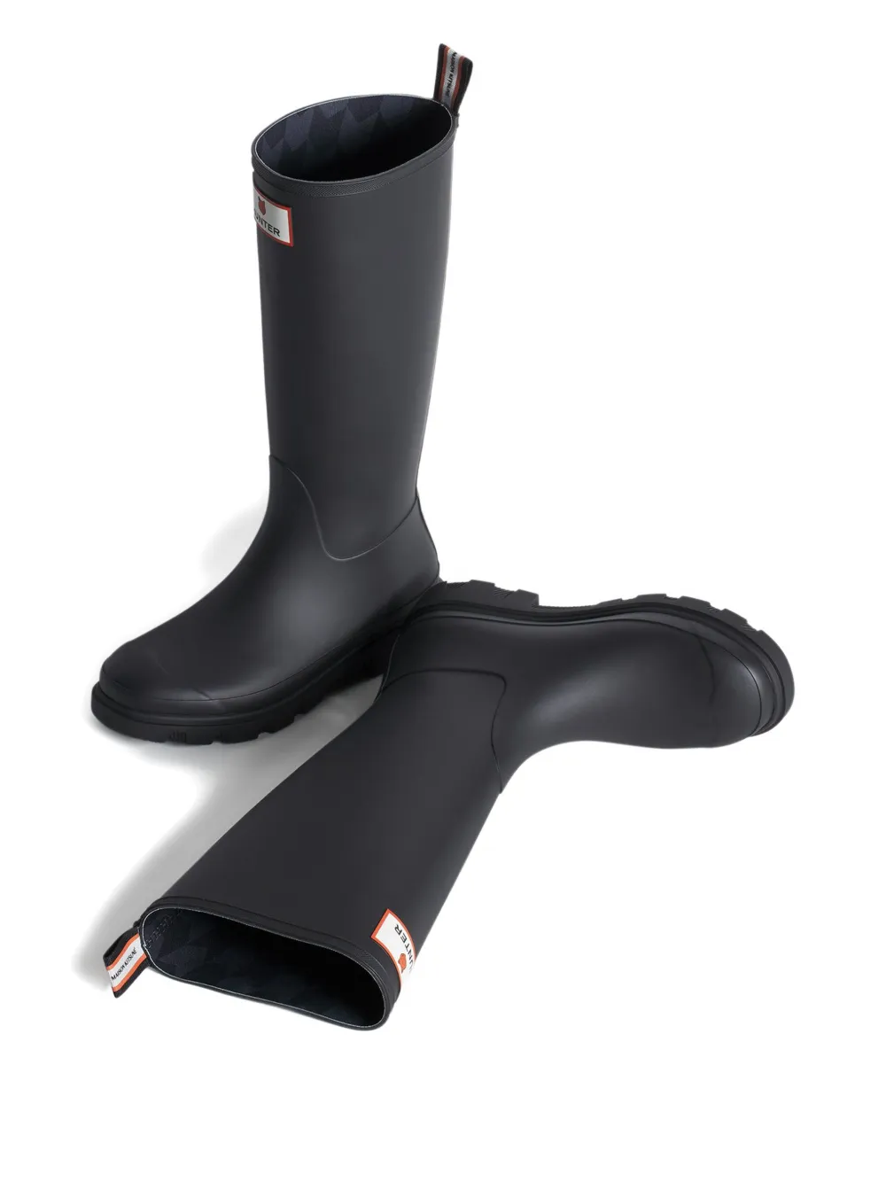 Maison Kitsuné X Hunter Downpour Tall Rain Boots In Black