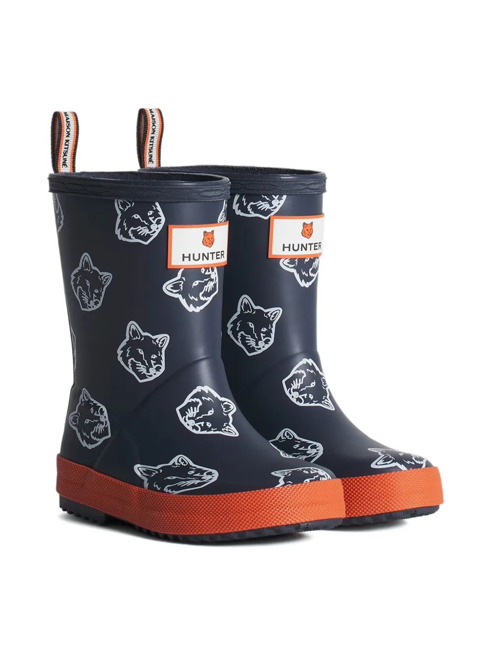 MAISON KITSUNE KIDS Regenlaarzen met vossenprint Blauw