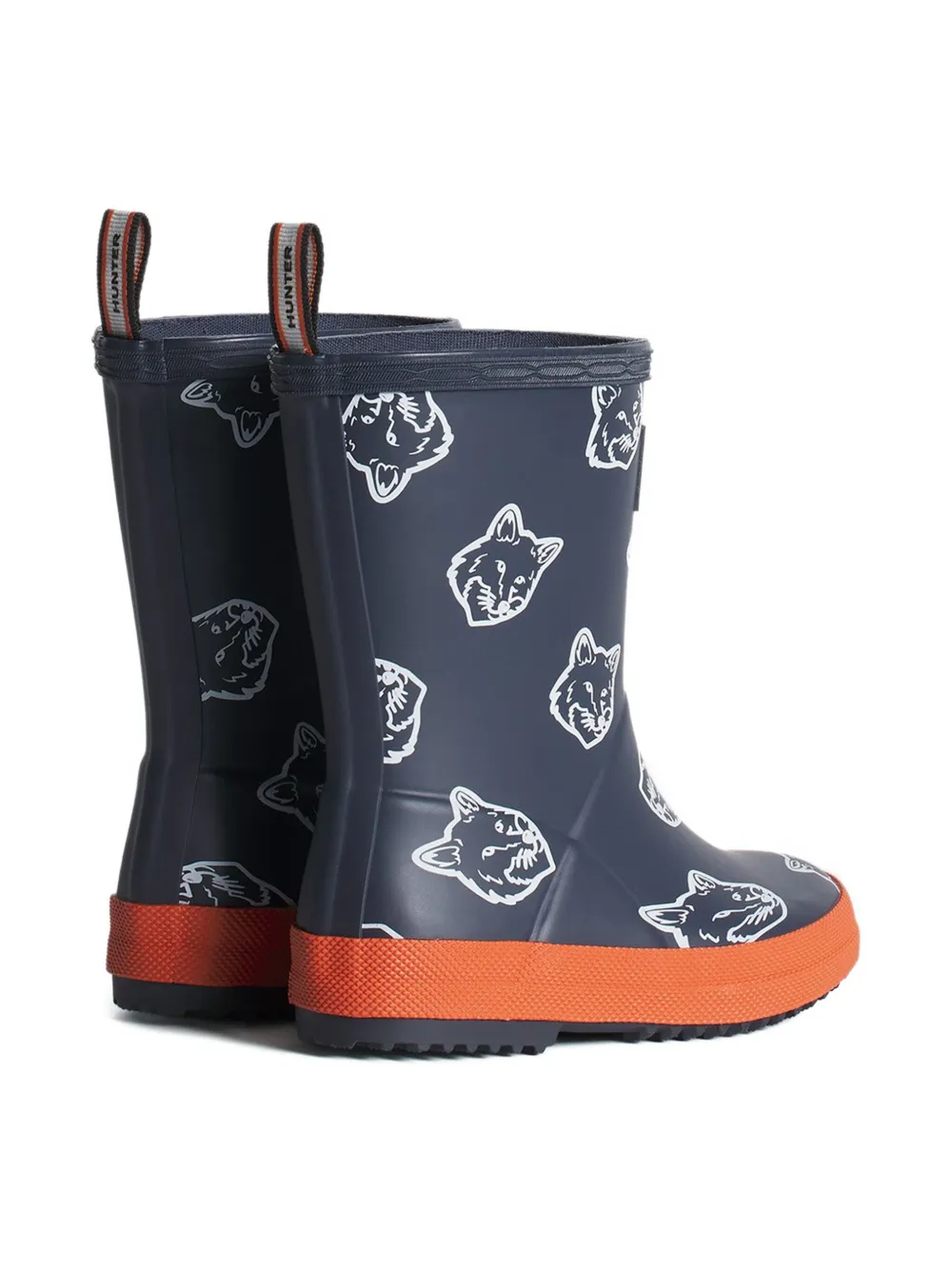 MAISON KITSUNE KIDS fox-print wellies - Blauw