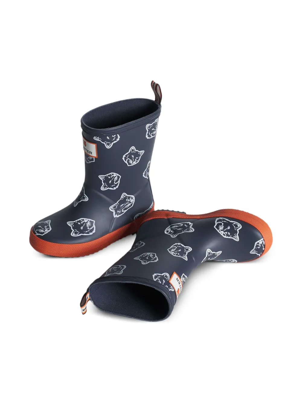 MAISON KITSUNE KIDS Regenlaarzen met vossenprint Blauw